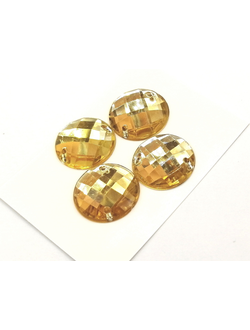 Стразы акриловые пришивные 20 мм, цвет светло желтый 21