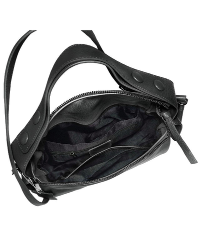 (АРТИКУЛ: 9329/1/82) СУМКА ЖЕНСКАЯ, НЕБОЛЬШАЯ, НАТУРАЛЬНАЯ КОЖА, ЧЕРНАЯ, С КАРМАНАМИ ПО БОКАМ, С ДВУМЯ ПЛЕЧЕВЫМИ РЕМНЯМИ