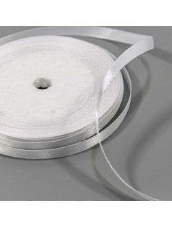 Лента атласная 6мм (01, белая), 22,9м