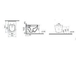 Комплект: подвесной безободковый унитаз Vitra Mia Round, с сиденьем с микролифтом, инсталляцией и кнопкой Root Round, хром глянцевый 9873B003-7201