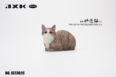 Котик в коробке (серый) - Коллекционная ФИГУРКА 1/6 scale The Cat In The Delivery Box 2.0 (JS2302C) - JXK