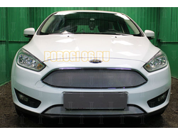 Защита радиатора Ford Focus III рестайлинг 2014- chrome низ