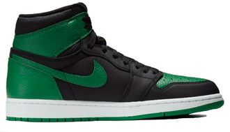 Nike Air Jordan Retro 1 Mid High (черные с зеленым)