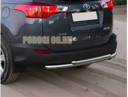 Защита заднего бампера d57/d57 двойная Toyota Rav 4 (рав 4) 2013, 2014, 2015