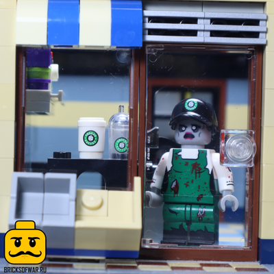 Конструктор фигурка Зомби бариста (официант), совместим с Лего