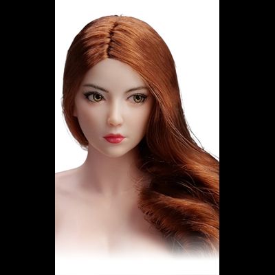 Женская голова (скульпт) с длинными рыжими волосами и подвижными глазами - 1/6 scale Female Head Sculpt with Movable Eyes (YMT107A) - YMTOYS