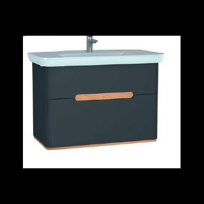 Шкаф VitrA Sento с раковиной, с 2 ящиками, 100 см, цвет матовый антрацит, 60838