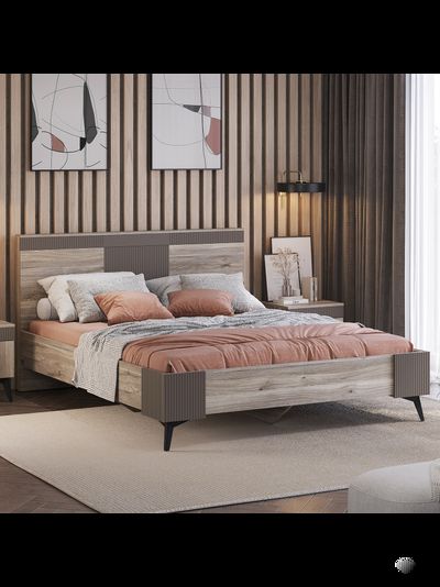 Кассандра КР-19 кровать 1,6 м Дуб смоки MF-14 (с основанием)