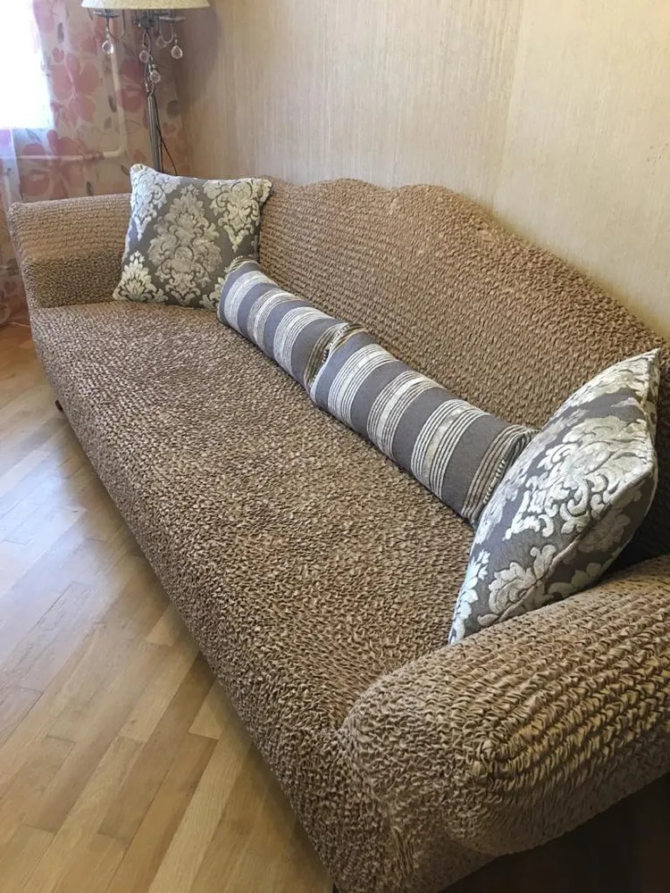 ЧЕХОЛ НА 4ХМ ДИВАН МИКРОФИБРА КАПУЧИНО