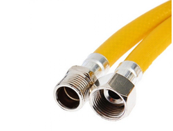 Шланг для газа ПВХ армированный 1/2", желтая, L-0,5м, г/ш