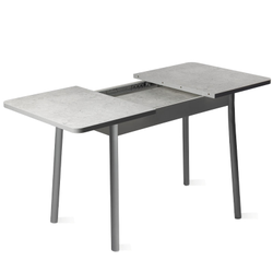 Орион 4 стол раздвижной 900/1250*600*750 серый камень/алюминий 2.1
