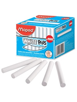 Мел белый MAPED (Франция), АНТИПЫЛЬ, набор 100 шт., круглый, 935020