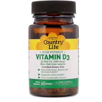 (Country Life) Vitamin D3 5000 IU - (60 капс)