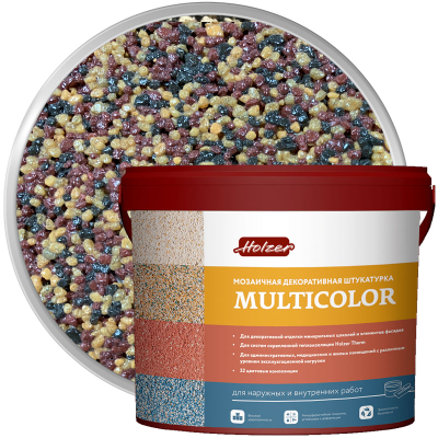 Штукатурка мозаичная акриловая HOLZER MULTICOLOR F-19 25 кг