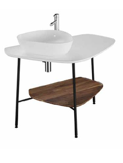 Керамическая столешница Vitra Plural, 100 см, левосторонняя, цвет матовый белый, 62571