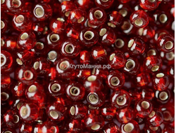 БИСЕР PRECIOSA 10/0 - 50г - 97120 ПРОЗРАЧНЫЙ С СЕРЕБРЯНОЙ ЛИНИЕЙ ВНУТРИ КРАСНЫЙ (ОГОНЁК)