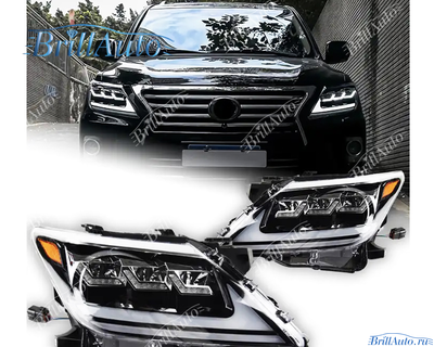 Фары Lexus LX 570 12-15 LED 3 линзы светодиодные