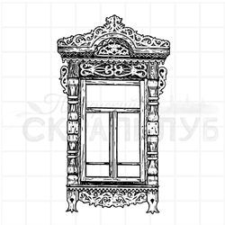 штамп деревянный оконный наличник