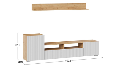 Гостиная Сильвия Тип 2 Дуб Крафт золотой/Белый матовый