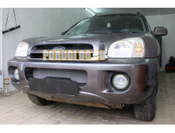 Защита радиатора Hyundai Santa Fe 2000-2006 chrome низ