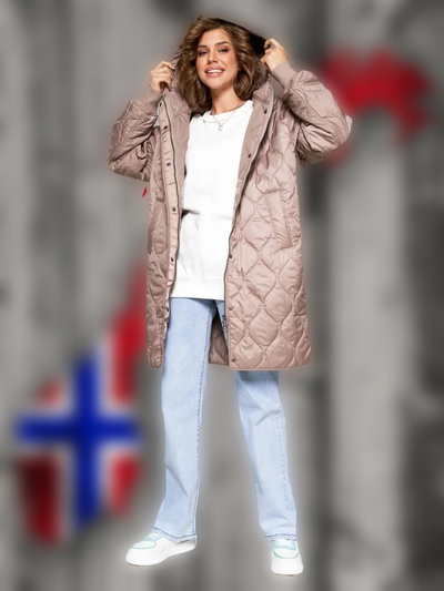 Демисезонная норвежская удлинённая парка бренда Fergo Norge FKC19-119-pearl