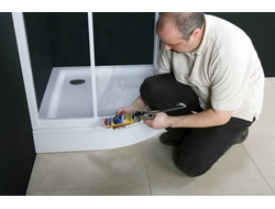 установка душевой кабины, установка подиума, установка душевой кабины цена, монтаж душевой каибин