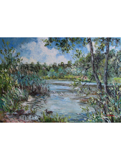 Пейзаж Камыши на пруду Круглова Светлана