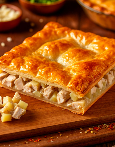 Пирог с курицей и картофелем