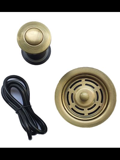 Фланец + стоппер + кнопка BoneCrusher в цвете "античная латунь" для BC910/910 Slim/BC810/ВС610