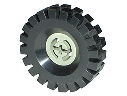! Б/У - Wheel with Split Axle Hole with Black Tire 17 x 43 3482 / 3634, Light Gray (3482c03) - Б/У