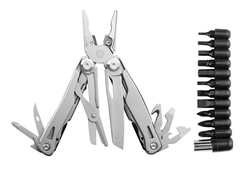 Трансформер мультитул - GHK8 с набором бит, 14 в 1 /многофункциональный инструмент из нержавеющей стали