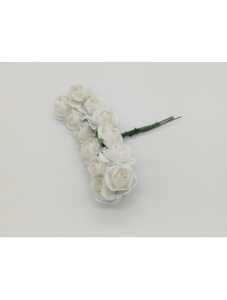 Букетик роз, цвет белый (1,5 см, 12 штук)