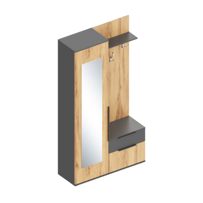 Стил Прихожая левая 1150х2100х400 Темно-серый/Дуб золотистый