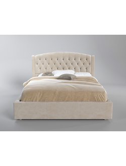 Современная дизайнерская кровать Барокко, мягкое высокое изголовье, катерная стяжка, фанера, усиленная металлом, с подъемным механизмом и бельевым ящиком