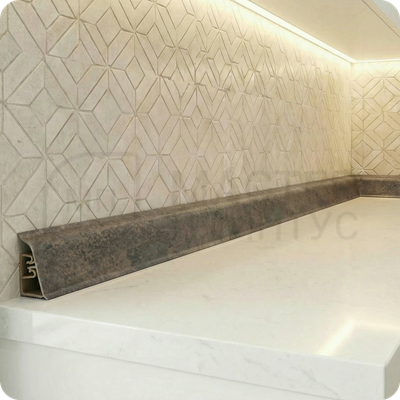 Пластиковый Плинтус для столешницы CEZAR BL44 ферро бронза