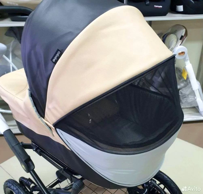 Детская коляска 2 в 1 Cobabe 6300L Коричневый Экокожа