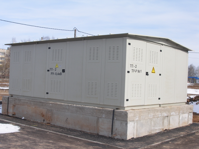 Двухтраннсформаторная КТП в металлическом корпусе