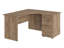 Стол офисный ОФ-10 с тумбой ОФ-20 Дуб Крафт табачный