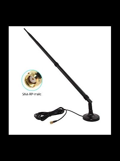 DE/WiFi 12db-2м Уличная Wi-Fi антенна с магнитным основанием и кабелем 2 м. усиление 12 Дб (SMA-RP)