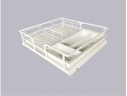 Выдвижная сушка-корзина в базу 600мм, Soft-Close, в цвете Белый матовый,  серия LX  (852-60-02)  TALISMAN *