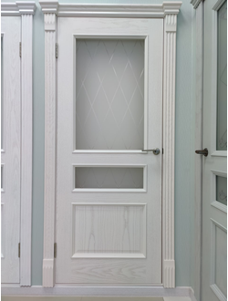 Межкомнатная Дверь ДО Калина багет тон 27 шпон Ясень жемчуг