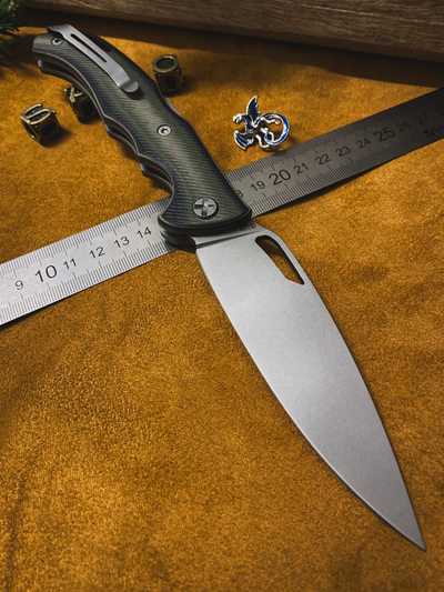 Складной нож Кайман EVO сталь AUS10,  рукоять G10, цвет тайга