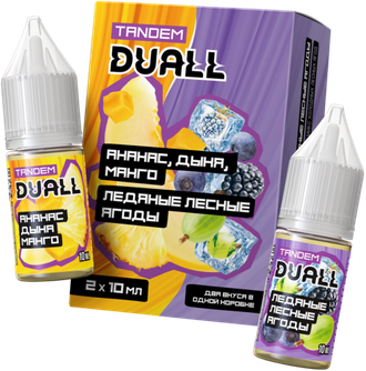 DUALL TANDEM SALT (STRONG) 30ml - АНАНАС / ДЫНЯ / МАНГО & ЛЕДЯНЫЕ ЛЕСНЫЕ ЯГОДЫ