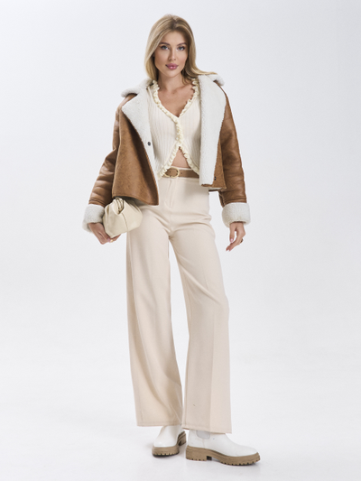 Кардиган вязаный приталенный укороченный на пуговицах