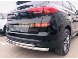 Защита заднего бампера  (кроме двигателя 2,4) d60/42 для Hyundai Tucson (2018-2021)