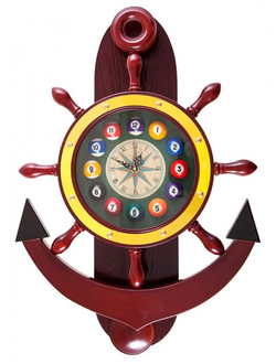 Часы настенные "Якорь" 40 см x 61 см, деревянные