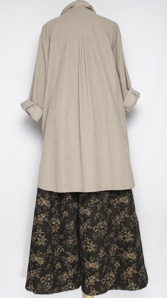 Рубашка Бохо "Вельвет асимметрия" бежевая