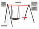 Уличные качели Sv Sport (рама + качели пластиковые со спинкой 2 шт) 3.0м  УК168