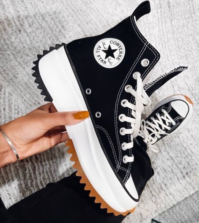Converse noir platform top