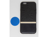 Защитная крышка iPhone 6/6S под кожу с магнитом, черная